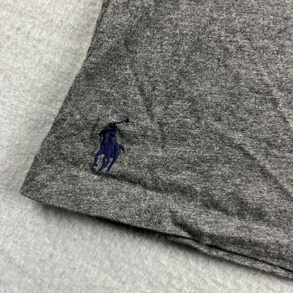 Polo Ralph Lauren Striped Logo Graphic Print T-Shirt Heather Gray Men's XXL - Picture 4 of 9